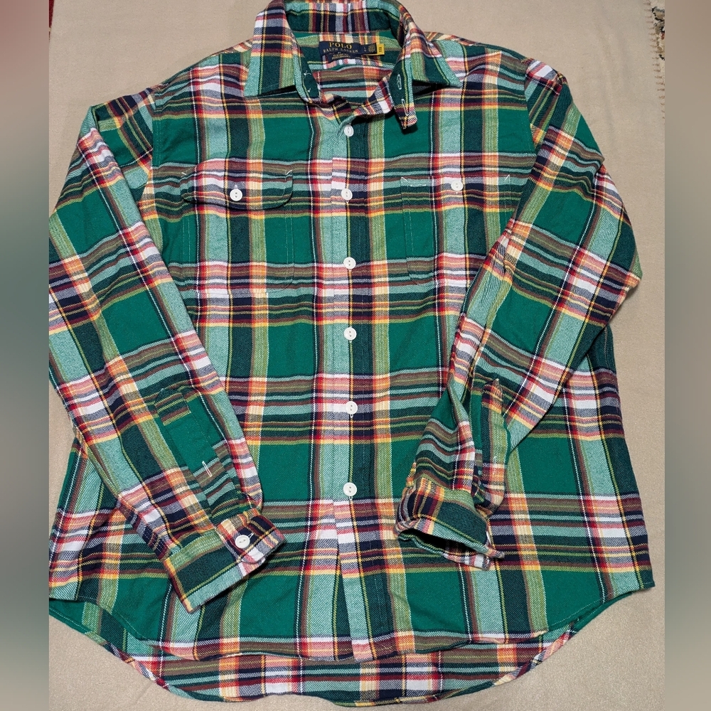 Polo Ralph Lauren Classic Fit Plaid Performance Workshirt Green